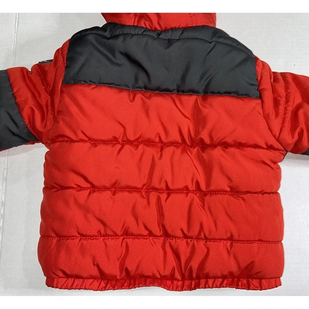 Oshkosh B'Gosh‎ Puffer Jacket 2T Red Gray Fleece Lined Jacket
